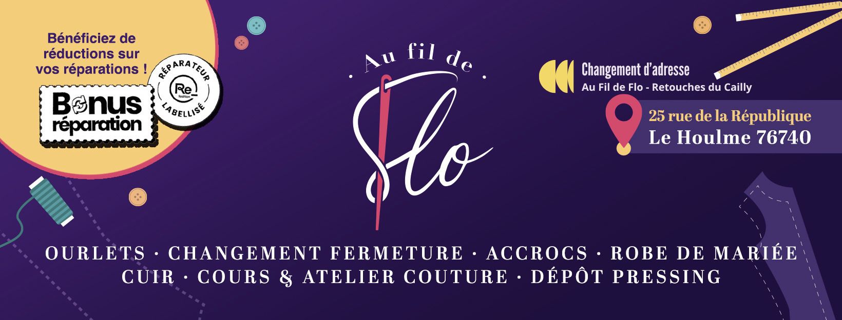 Au fil de flo, retouches du Cailly, Le Houlme 76